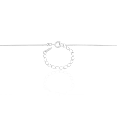 Colar Longo Rabo de Rato 1 mm Ródio Branco - 80 cm