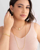 Brinco Argola Frontal Ondulado 2.2 cm Banhado a Ouro 18K