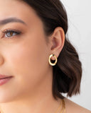 Brinco Argola Frontal Ondulado 2.2 cm Banhado a Ouro 18K