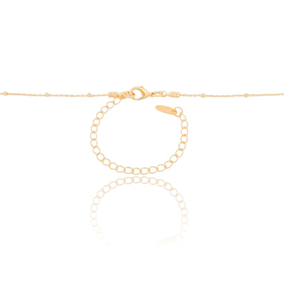 Gargantilha Pingente Redondo com Ponto de Luz Banhado a Ouro 18K