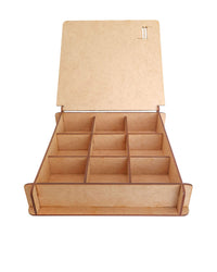 Caixa Porta Joias Grande com 9 Divisórias