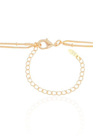 Gargantilha Veneziana Dupla Perola Detalhes Bolinha Banhado a Ouro 18K