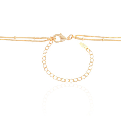 Colar Veneziana Dupla Pérola Detalhes Bolinha Banhado a Ouro 18K - 37/40 cm