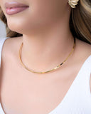 Aro Liso Flat Banhado a Ouro 18K