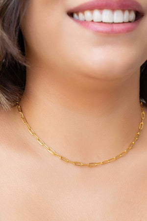 Choker Elos 3x9 mm Banhado a Ouro 18K