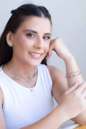 Choker Elos 3x9 mm Ródio Branco