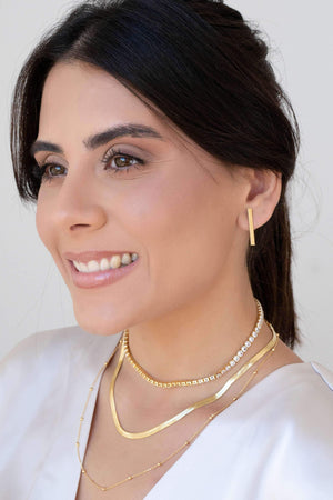 Choker Riviera Cristal Banhado a Ouro 18K