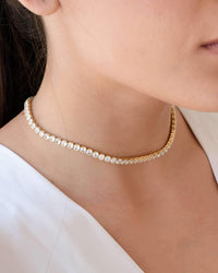 Choker Riviera Cristal Banhado a Ouro 18K