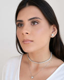 Choker Riviera Cristal Ródio Branco