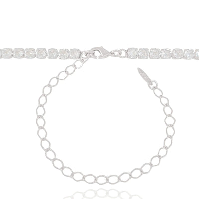 Choker Riviera Cristal Ródio Branco