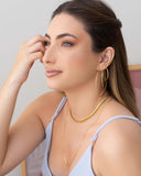 Brinco Argola Tubo Lisa 6.9 cm  Banhado a Ouro 18K