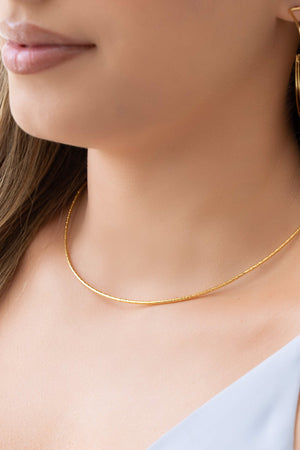 Gargantilha Aro Flexível Banhado a Ouro 18K