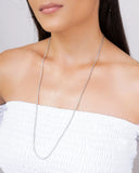 Gargantilha Longa Cordão Baiano Ródio Branco