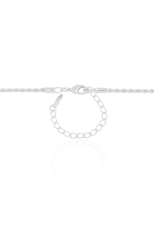 Gargantilha Longa Cordão Baiano Ródio Branco