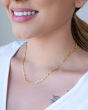 Gargantilha Elos 5 mm Lisos Banhado a Ouro 18K