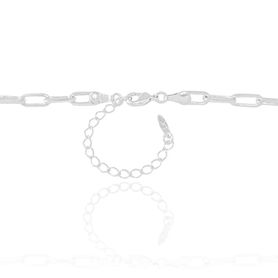 Colar Elos 5 mm Lisos Ródio Branco - 40 cm