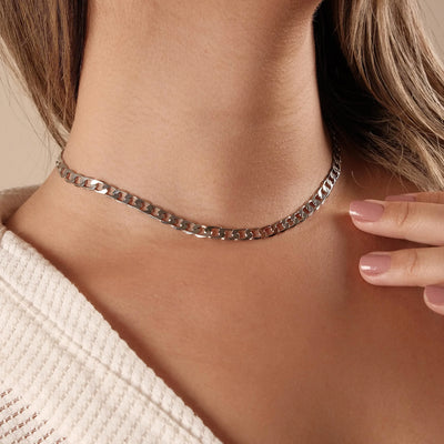 Choker Elos Grumet Ródio Branco - 32 cm