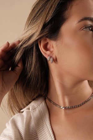 Choker Elos Grumet Ródio Branco