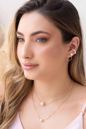 Brinco Argola Frontal 14 mm Banhado a Ouro 18K