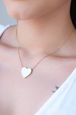 Gargantilha Veneziana Coração Liso Banhado a Ouro 18K