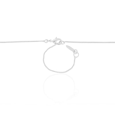 Colar Veneziana Coração Liso Ródio Branco - 40 cm
