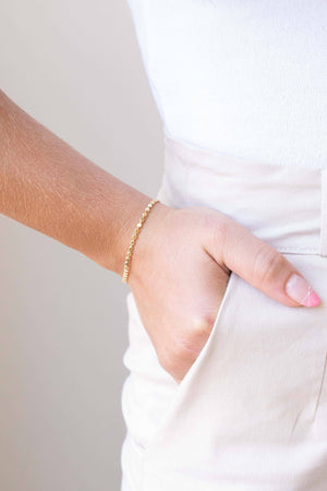 Pulseira Plaquinhas Redondas Achatadas Banhado a Ouro 18K