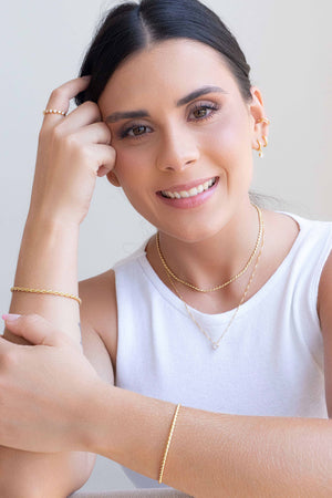 Pulseira Cordão Baiano 3 mm Banhado a Ouro 18K