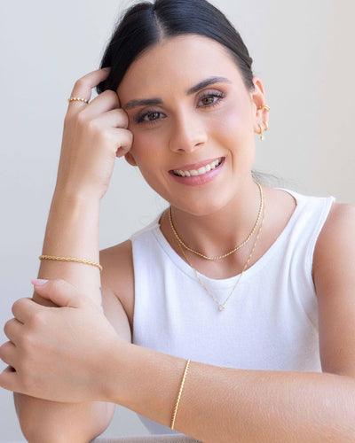 Pulseira Cordão Baiano 3 mm Banhado a Ouro 18K