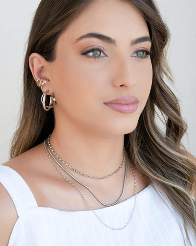 Choker Elos Portugueses 4 mm Ródio Branco - 31 cm