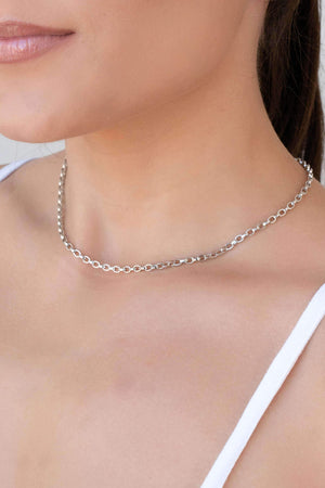 Choker Elos Portugueses Ródio Branco