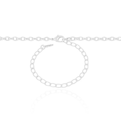 Choker Elos Portugueses 4 mm Ródio Branco - 31 cm