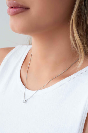 Gargantilha Veneziana Ponto de Luz Cristal Ródio Branco