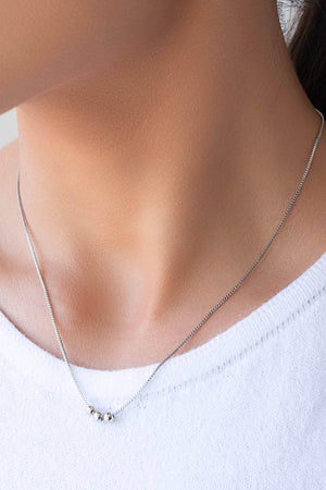 Gargantilha Veneziana Bolinhas Lisas Ródio Branco