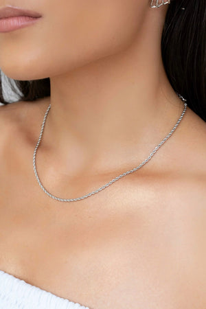 Choker Cordão Baiano Ródio Branco