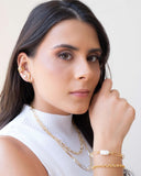 Gargantilha Elos Ovais com Pérolas Barroca Banhado a Ouro 18K