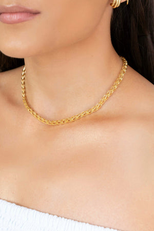 Choker Elos Duplos 5 mm Banhado a Ouro 18K