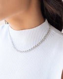 Choker Elos Duplos 5 mm Ródio Branco