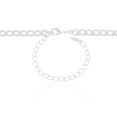 Choker Elos Duplos 5 mm Ródio Branco - 32 cm