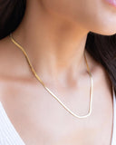 Gargantilha Malha Fita 3 mm Banhado a Ouro 18K