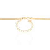 Gargantilha Malha Fita 3 mm Banhado a Ouro 18K