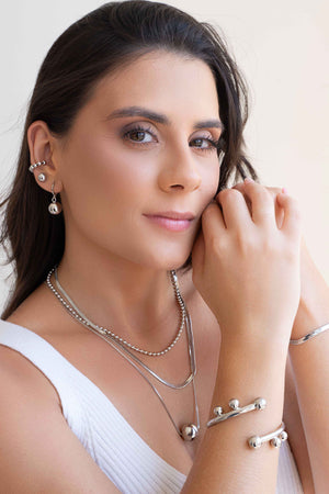 Gargantilha Malha Fita 3 mm Ródio Branco