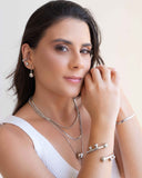 Gargantilha Malha Fita 3 mm Ródio Branco