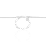 Gargantilha Malha Fita 3 mm Ródio Branco