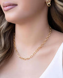 Choker Elos Ovais Lisos Banhado a Ouro 18K