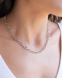 Choker Elos Ovais Lisos Ródio Branco