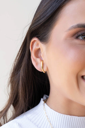 Ear Hook Liso Banhado a Ouro 18K