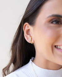 Ear Hook Liso Banhado a Ouro 18K