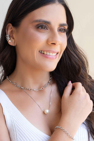 Ear Hook Liso Ródio Branco