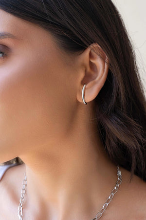 Ear Hook Liso Ródio Branco