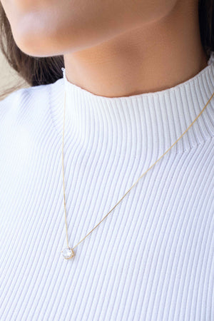 Gargantilha Veneziana Ponto de Luz Cristal Banhado a Ouro 18K